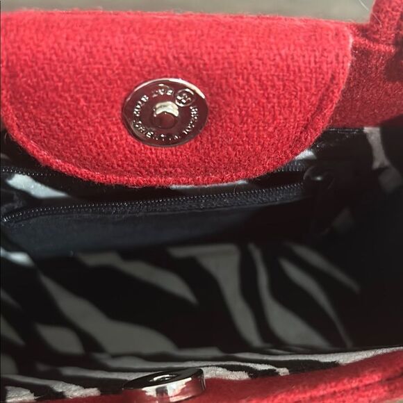 Kate Spade Red Suede Mini Bag – Zebra Print Lining – Magnetic Closure – 8x5.25” - Picture 5 of 7